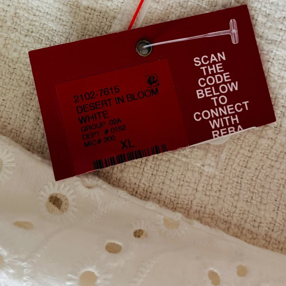 Reba 100% Cotton Ruffled Cream Eyelet Sleeveless Maxi Dress Women’s Large NEW - Picture 5 of 13